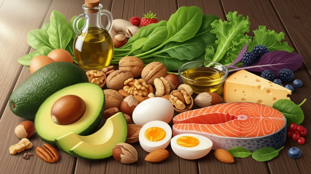 Dieta keto para principiantes, alimentos saludables keto, grasas saludables, cetosis, pérdida de peso, cómo funciona la dieta keto en tu cuerpo, nutrición keto.