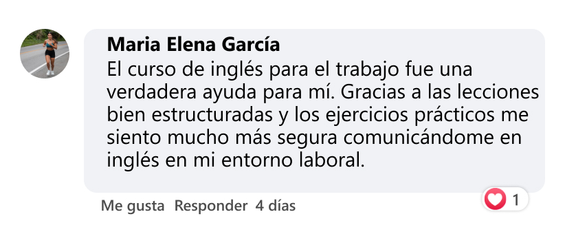 Testimonios del curso inglés para el trabajo: mejora tu inglés profesional