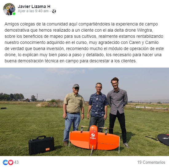 Imagen de comentario de un alumno de Fotogrametría máster 