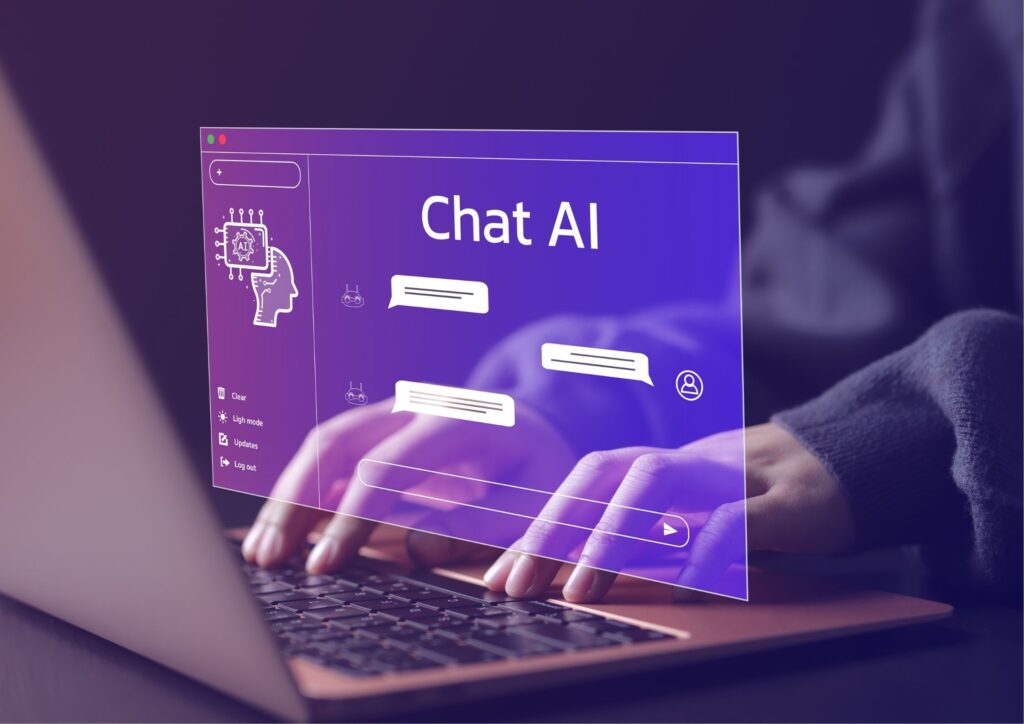 Imagen de una persona utilizando la IA para trabajar