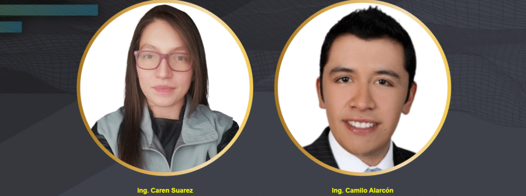 Fotografías de la ingeniera Caren Suarez y el ingeniero Camilo Alarcón