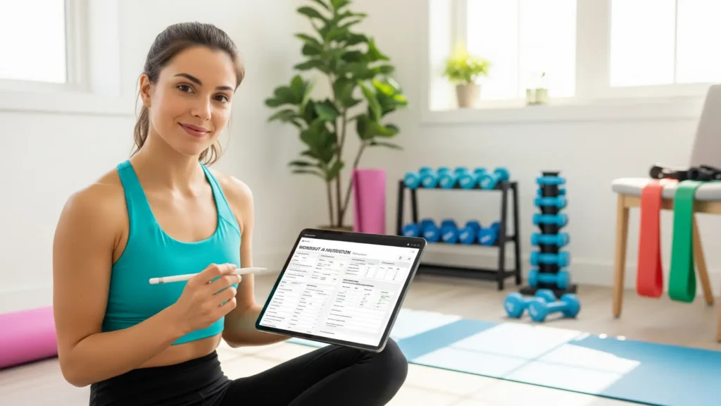 Guía para ganar masa muscular rápido: persona principiante entrenando en casa con rutina estructurada y alimentación saludable, plan de entrenamiento fácil de seguir para mejorar físico, ganar músculo y bienestar integral.