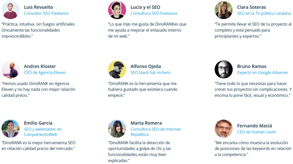 Testimonios de la plataforma creada por Dean Romero y Gabriel Aylagas llamada DinoRANK.