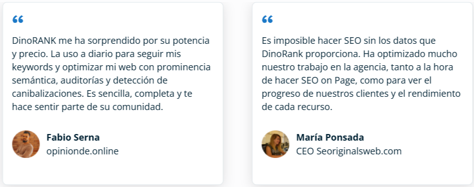 Testimonios de la plataforma creada por Dean Romero y Gabriel Aylagas llamada DinoRANK.