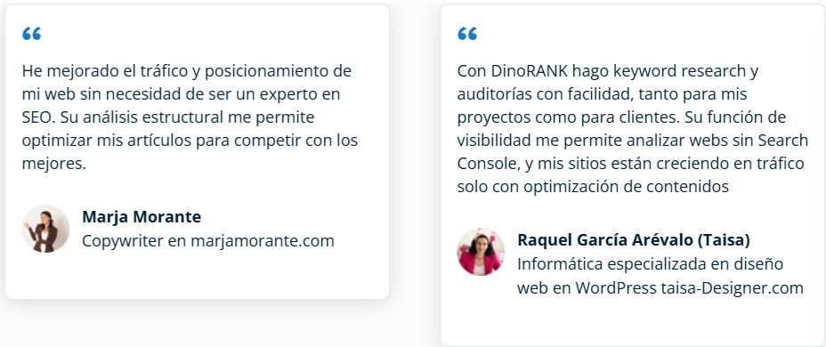 Testimonios de la plataforma creada por Dean Romero y Gabriel Aylagas llamada DinoRANK.