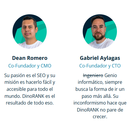 Fundadores de la plataforma creada por Dean Romero y Gabriel Aylagas llamada DinoRANK.