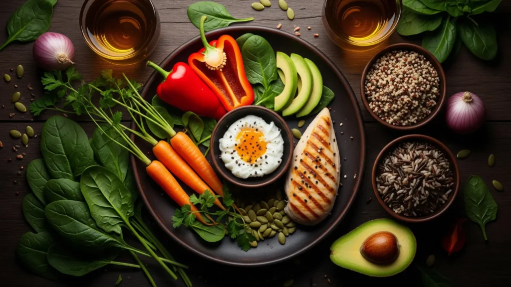 Plato saludable con recetas fitness para perder peso y vivir con energía y vitalidad, incluyendo comidas saludables, recetas bajas en calorías y plan de dieta fitness