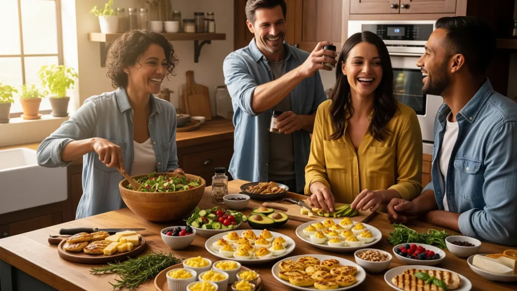 Opiniones reales de usuarios disfrutando 500 Recetas Keto Fáciles, mostrando platos keto variados y cocina práctica para dieta cetogénica.