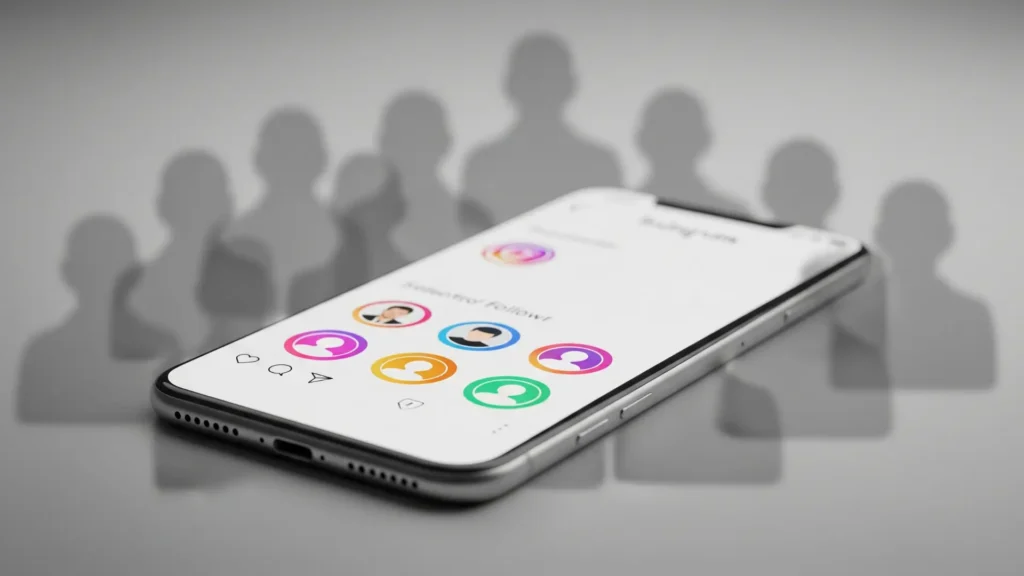 Pantalla de Instagram mostrando seguidores cualificados en primer plano, representando la captación de audiencia interesada sin publicidad digital gracias a Insta Leads de Alex Just.